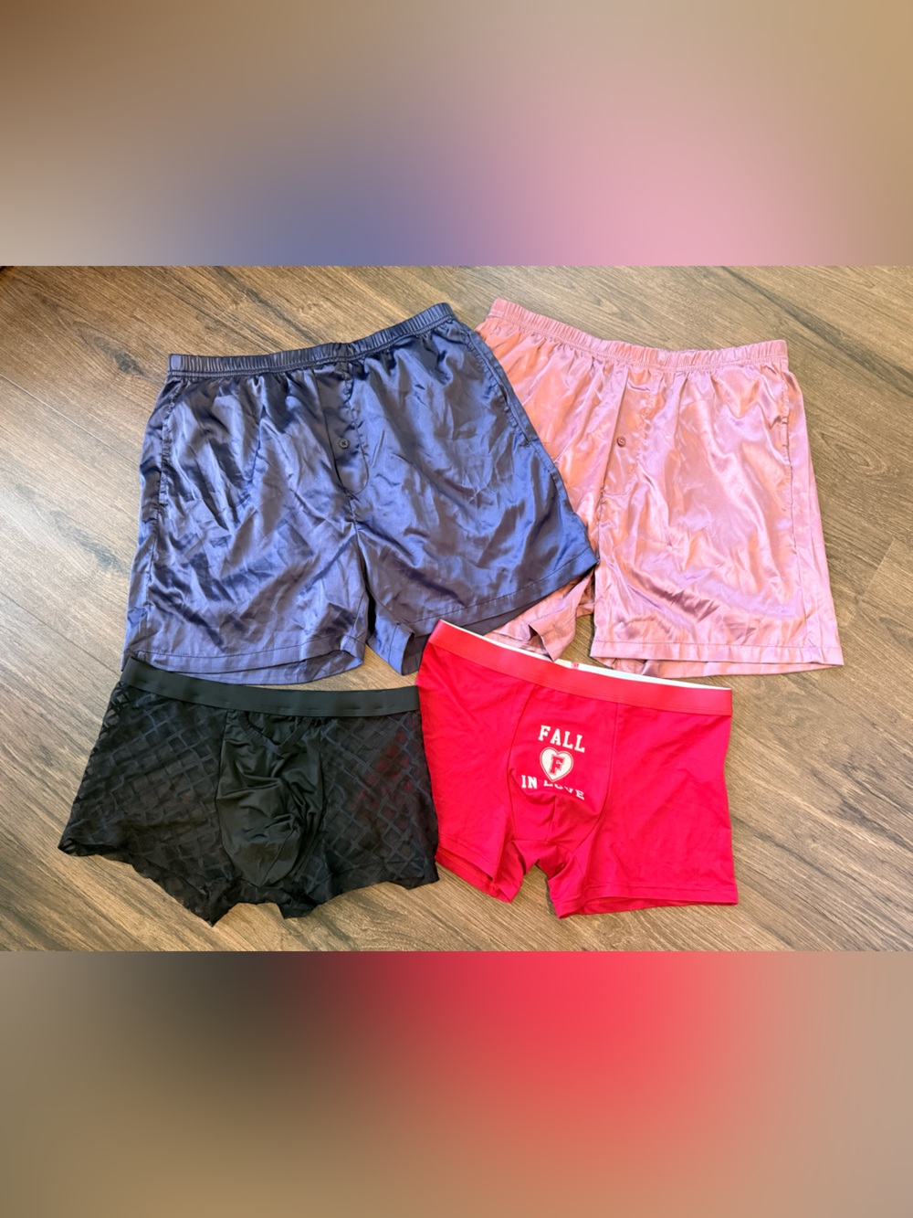 Men’s Satin Lounge Set Bundle – 4 Pieces – Size Medium – NWOT